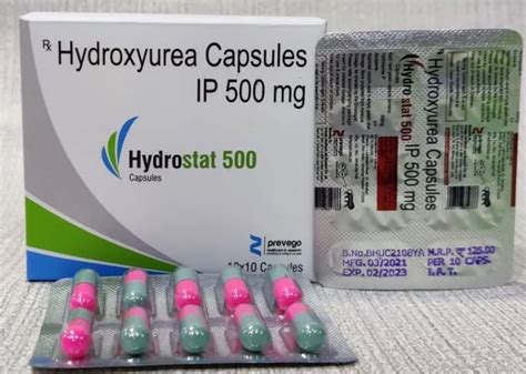 Hydroxyurea Capsules Ip 500 Mg, 10x10 Tablets at Rs 400/stripe in Faridabad | ID: 24328477948