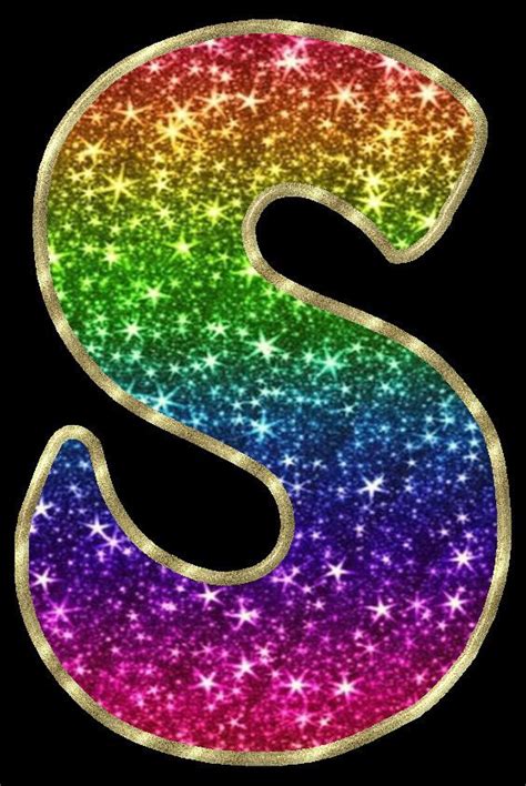 Glitter Rainbow S | Scrapbook letters, Hand lettering alphabet ...