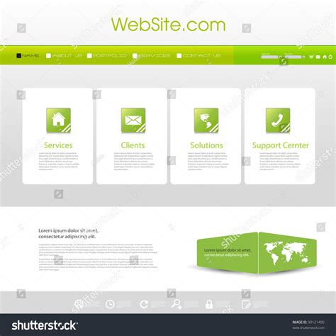 Website Menu Template Icons Set Stock Vector (Royalty Free) 90121405 | Shutterstock