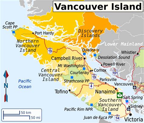 Vancouver travel map - Map of vancouver travel (British Columbia - Canada)