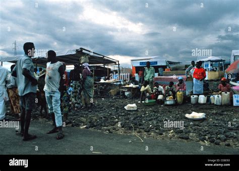 Refugee camp in Goma, Democratic Republic of the Congo in 1995. Area ...