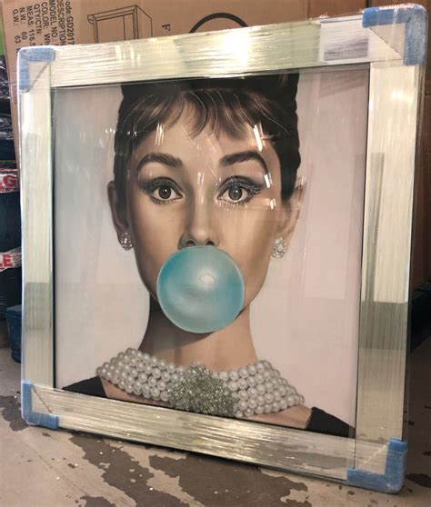 Mirror framed "Hepburn Glamour " Wall Art hand made in the uk and on offer at a great price.