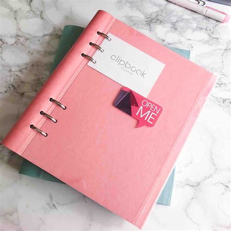 Filofax Clipbook Classic en similicuir rose ou vert pastel, format A5