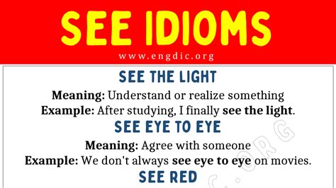 See Idioms (With Meaning and Examples) - EngDic