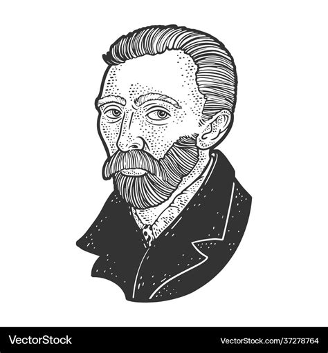 Vincent van gogh portrait sketch Royalty Free Vector Image