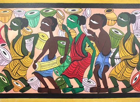 Buy Santhal - Dance and Music Handmade Painting by Renjini Thampi. Code ...