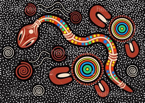 Aboriginal rainbow serpent background - Download Graphics & Vectors