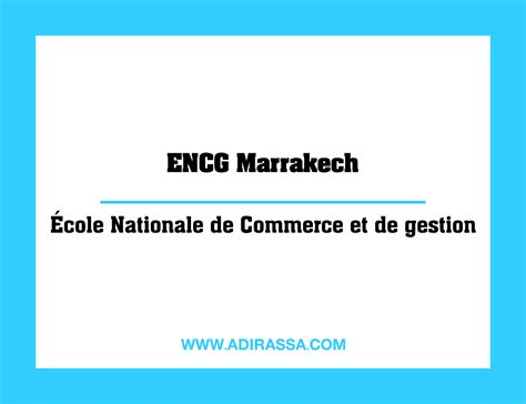 ENCG Marrakech École Nationale de Commerce et de gestion