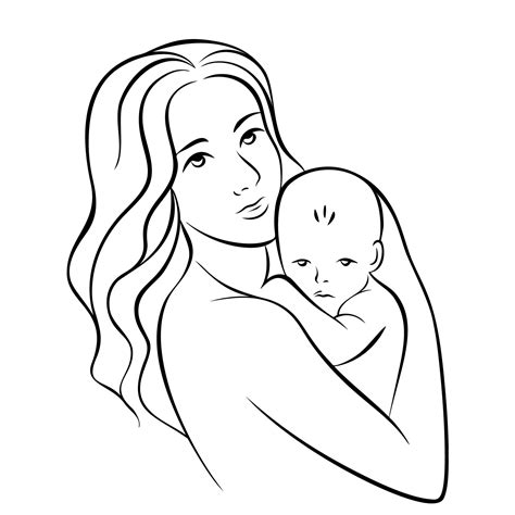 Discover 78+ mother holding baby sketch best - in.eteachers
