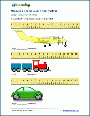 Measuring Length Worksheets Grade 1