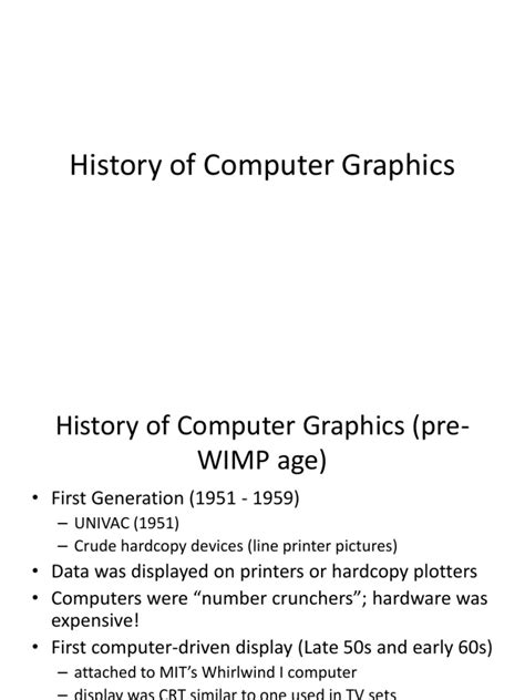 History of Computer Graphics | PDF | Computer Graphics | Graphical User ...