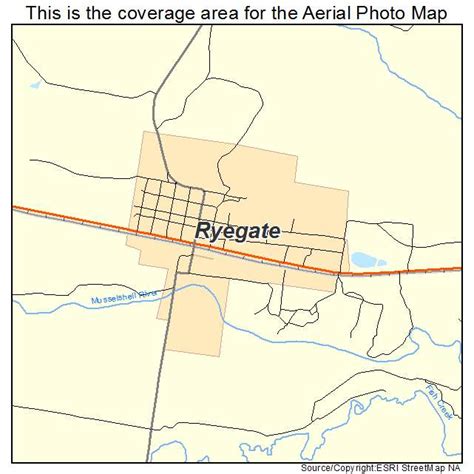 Aerial Photography Map of Ryegate, MT Montana