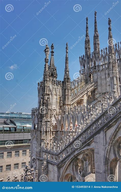 Beautiful Roof of the Duomo Cathedral in Milan. Editorial Stock Image ...