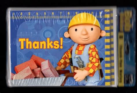 BOB THE BUILDER Thank You Note Cards, 8 Ct, Birthday Party Hallmark Blank Inside $2.95 - PicClick