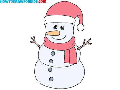 How to Draw an Easy Snowman - Easy Drawing Tutorial For Kids