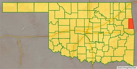 Map of Adair County, Oklahoma - Thong Thai Real