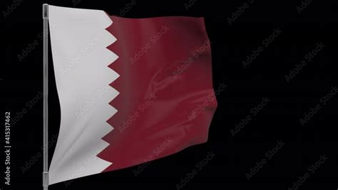 Qatar waving flag seamless loop animation. 4k Alpha Channel transparent ...