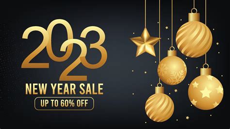 2023 New year sale social media post or promotional Template with christmas decoration 14761537 ...