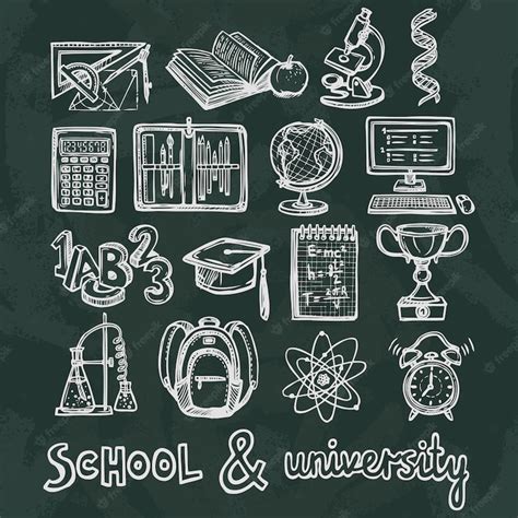 Free Vector | School education chalkboard elements