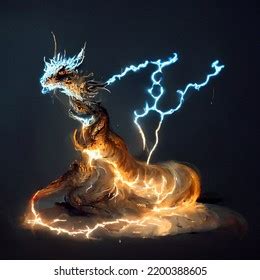 Electric Fire Dragon Concept Art Powerful Stock Illustration 2200388605 ...