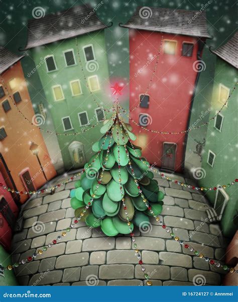 Christmas Tree At Town Square Royalty Free Stock Photography - Image: 16724127