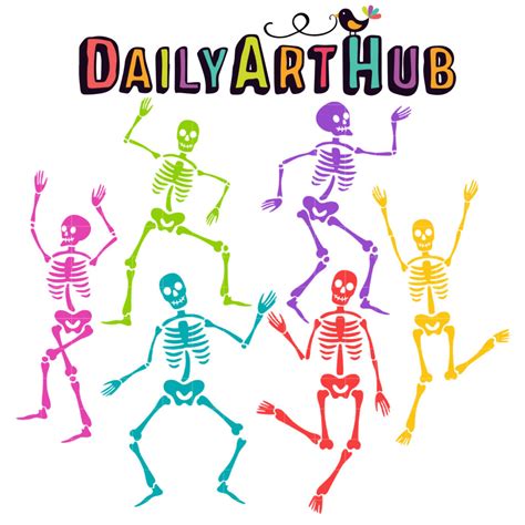 Dancing Skeletons Clip Art Set – Daily Art Hub // Graphics, Alphabets & SVG