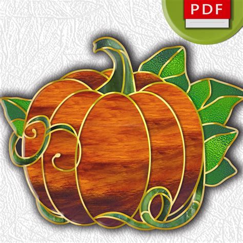 Halloween Pumpkin Stained Glass Pattern Suncatcher Stained Glass Digital Pattern - Etsy