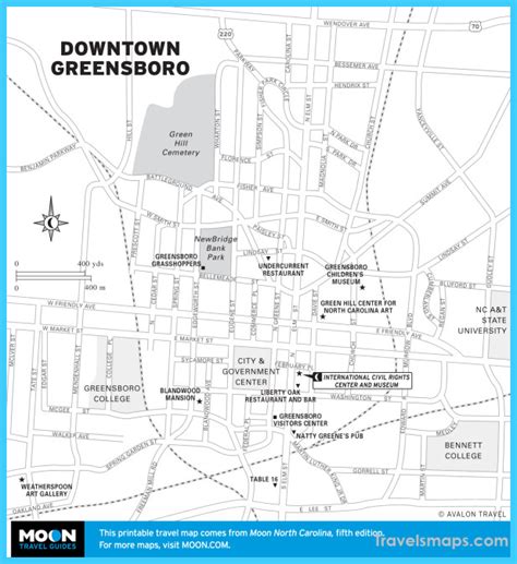 Map of Greensboro North Carolina - TravelsMaps.Com