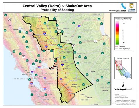 The Great California Shakeout - Delta Sierra Area - Usgs California Nevada Earthquake Map | Free ...