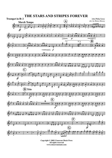 Buy "The Stars and Stripes Forever - Trumpet 2" Sheet Music for Brass ...