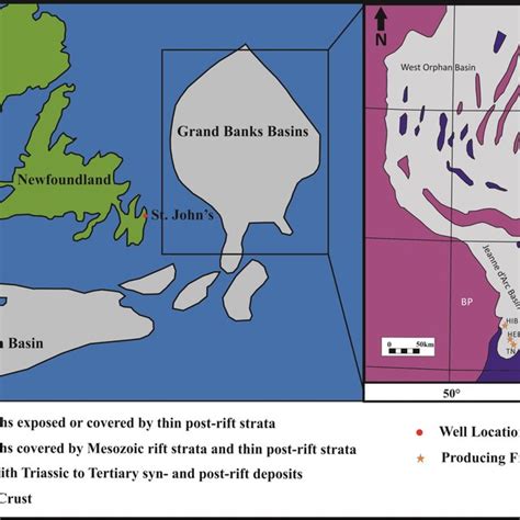 Regional location and geology of the Newfoundland Grand Banks. BP =... | Download Scientific Diagram