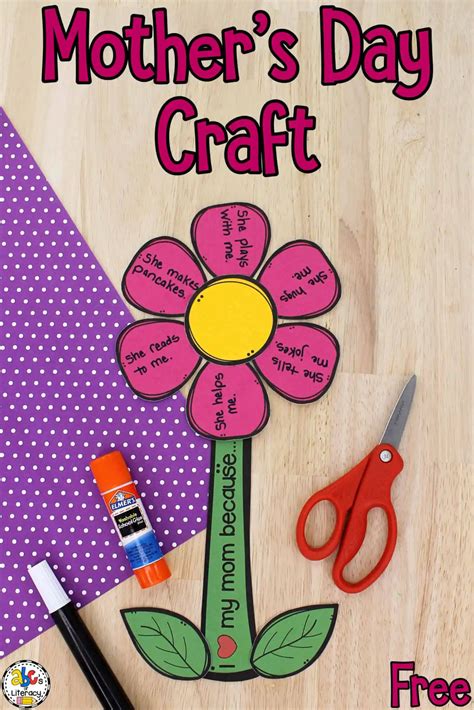 With the free printable template, this Mother's Day Flower Craft is easy for kids to create and ...