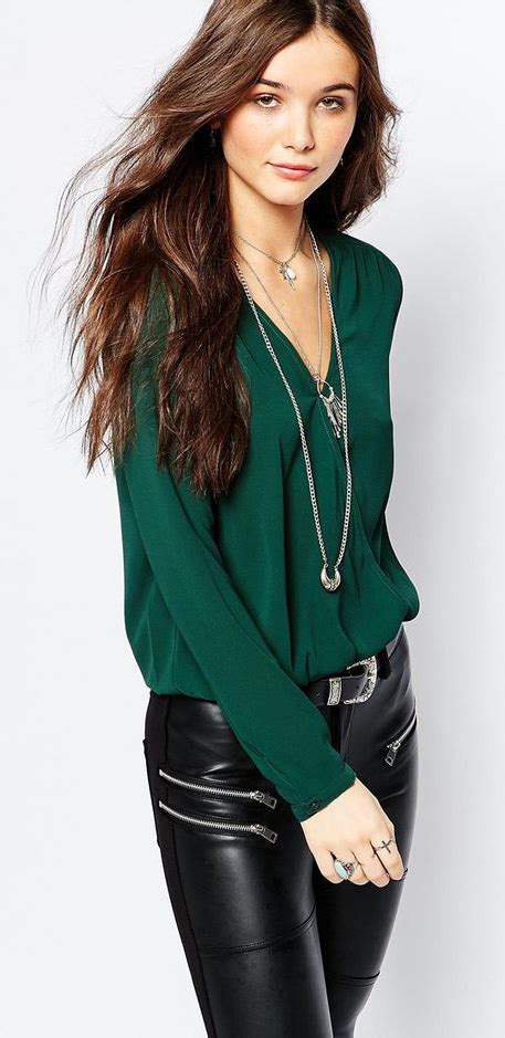 Dark green blouses | HOWTOWEAR Fashion