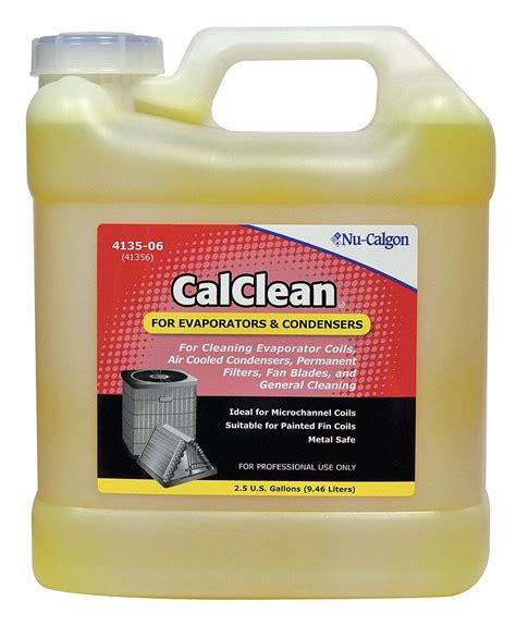 NU-CALGON Liquid Condenser Cleaner, 2.5 gal, Yellow/Green Color, 1 EA ...