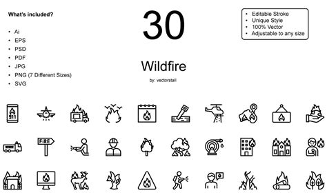 Wildfire | Outline Icons ~ Creative Market