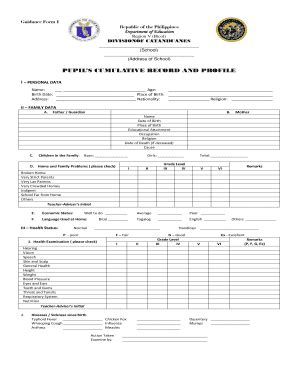 Guidance Form - Fill and Sign Printable Template Online