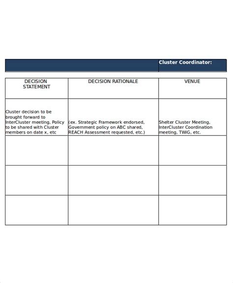 Decision Log Templates | 10+ Free Printable Word, PDF & Excel Formats, Samples, Examples, Forms