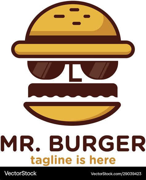 Mr burger logo Royalty Free Vector Image - VectorStock