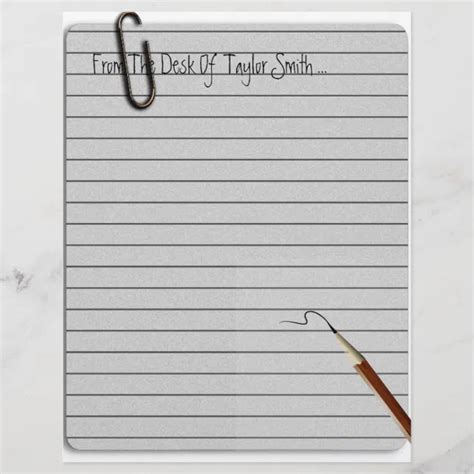 From The Desk Of ?? Lined Paper Stationery | Zazzle