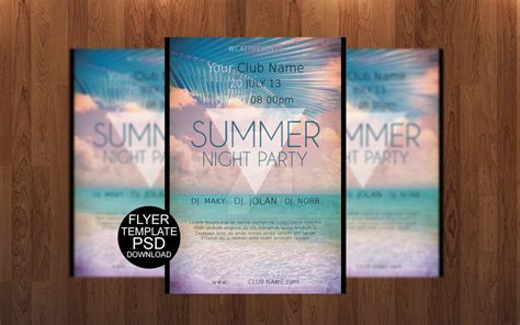 Summer Night Party Flyer Template by WCatD on DeviantArt
