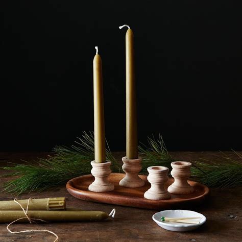 Wooden Candle Holders (Set of 2 or 4) | Wooden candle holders, Wooden ...