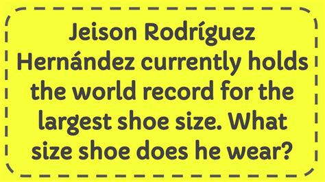 Jeison Rodríguez Hernández currently holds the world record for the ...