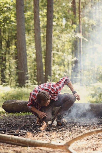 Free Photo | Man hiking in forest