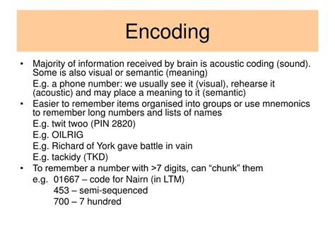 PPT - Localisation of memory Memory – encoding, storage and retrieval ...