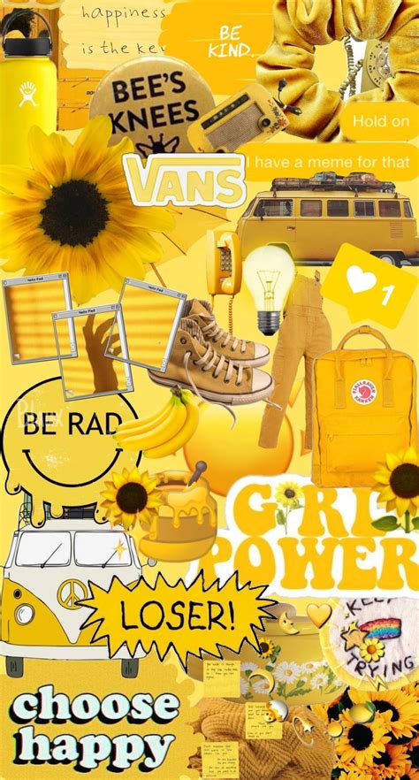 Download Sunflower Yellow Aesthetic Stickers Wallpaper | Wallpapers.com