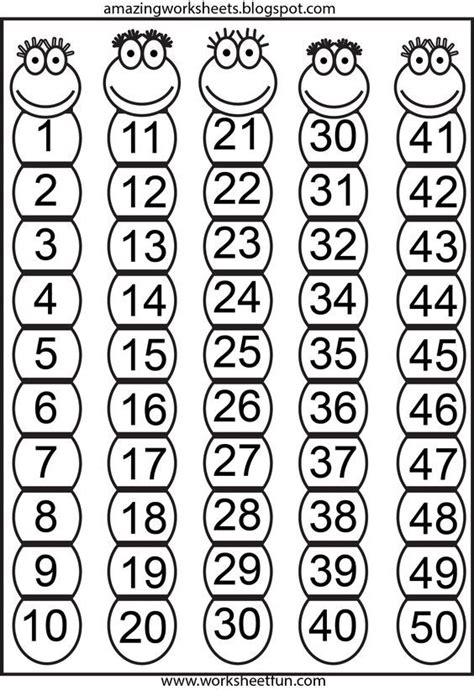 Image result for number chart 1-50 preschoolers | Number chart ...