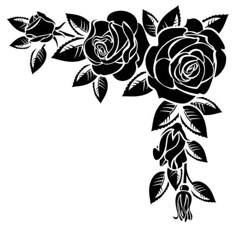 140+ Floral Border Black White Roses Clip Art Stock Illustrations ...