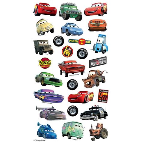 Disney® Pixar Flat Stickers, Cars | Disney car stickers, Disney cars ...