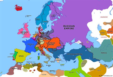 Liberal Wars | Historical Atlas of Europe (27 July 1833) | Omniatlas