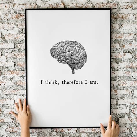 I Think, Therefore I Am | Brain Quotes | Minimalist | Print | Gift ...